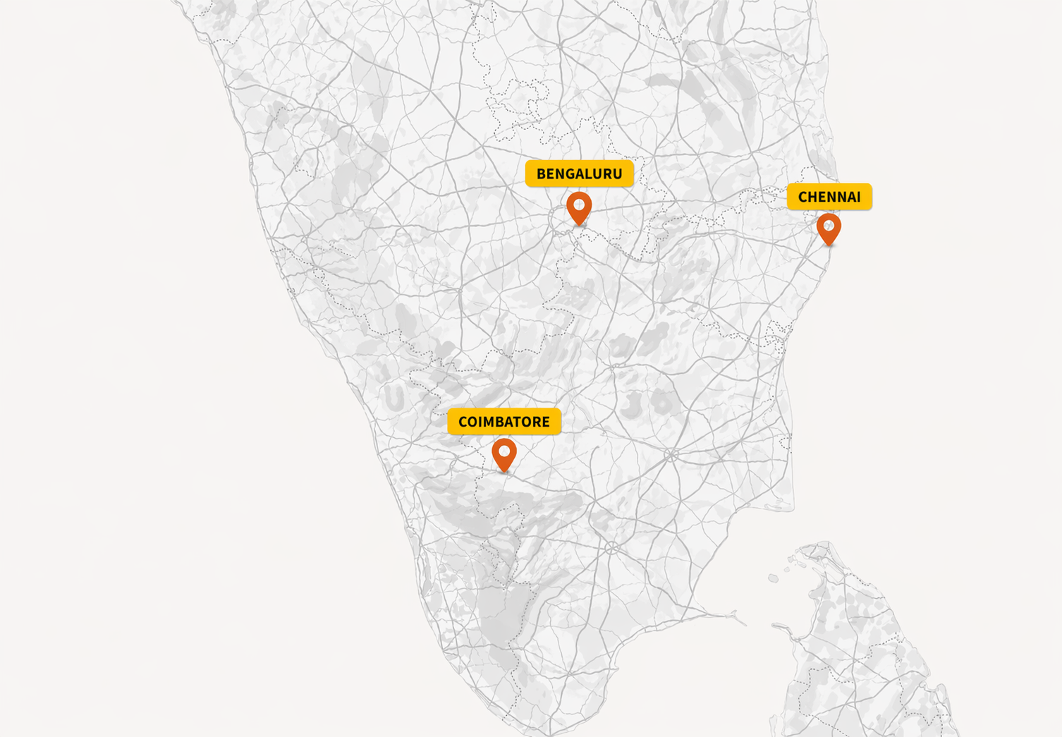 South India Presence Map